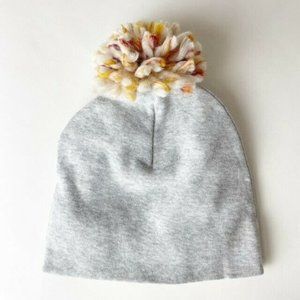 OH BABY Infant Yarn Pom Pom Beanie Hat Light Gray Stocking Stuffer